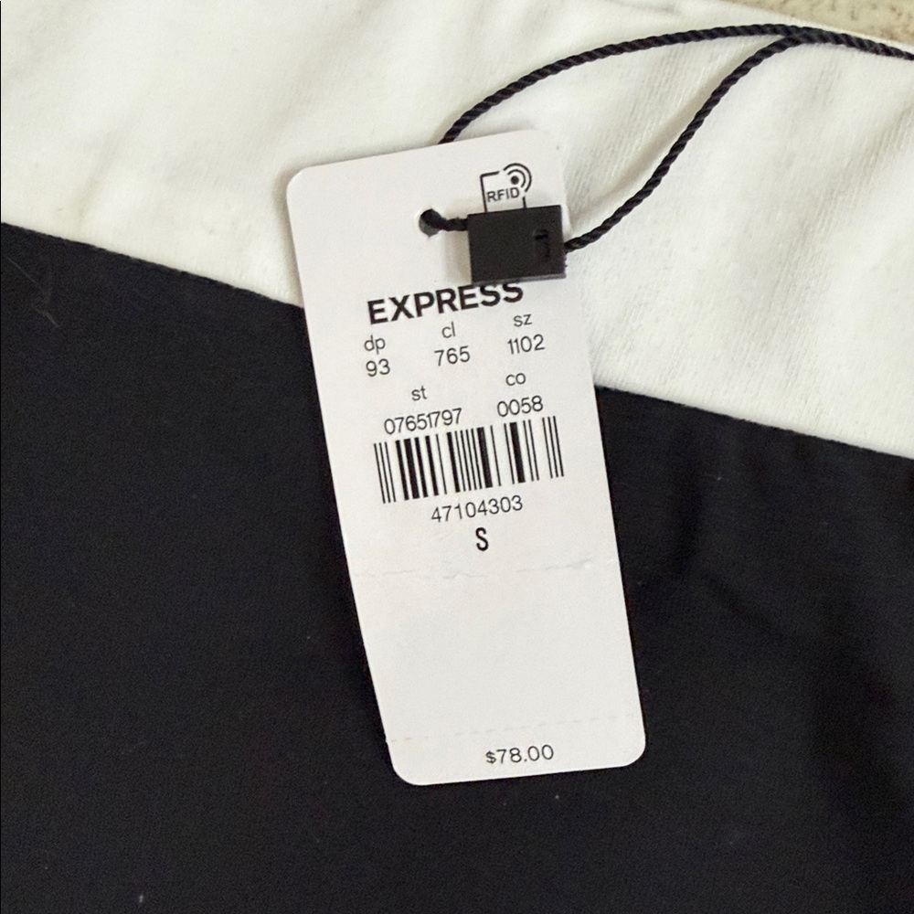 Express Black & White Crop Top and Mini Skirt Set - Picture 2 of 4